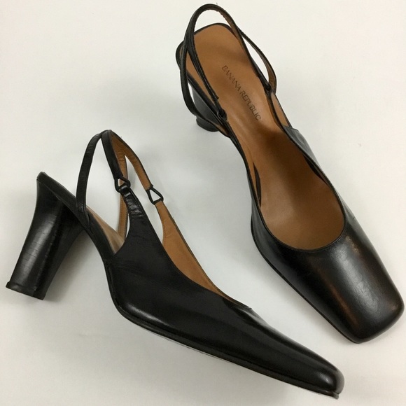 black slingback pumps closed toe